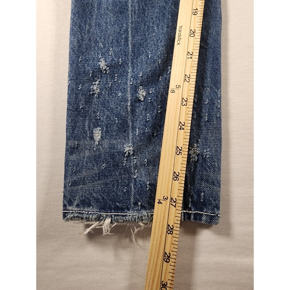 Helmut Lang High Rise Crop Slim Jeans Light Jackhammer Wash Distressed W Size 26 - Picture 4 of 15